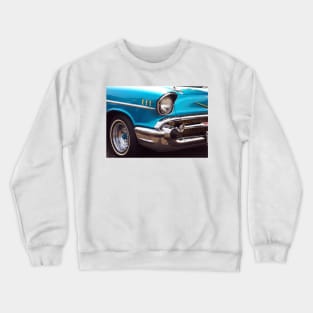 Chevrolet Bel Air Muscle Cart in Blue and Gold Crewneck Sweatshirt